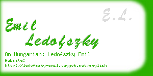 emil ledofszky business card